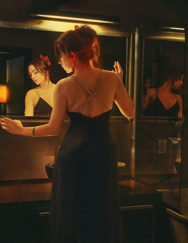 женский портрет, девушка, жанр,  отражение, отель, кино Юлия фото превью