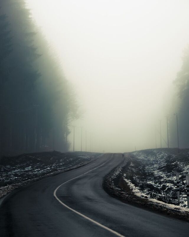 Пейзаж, туман, зима, природа, атмосфера, мистика Дорога в туман (2) фото превью