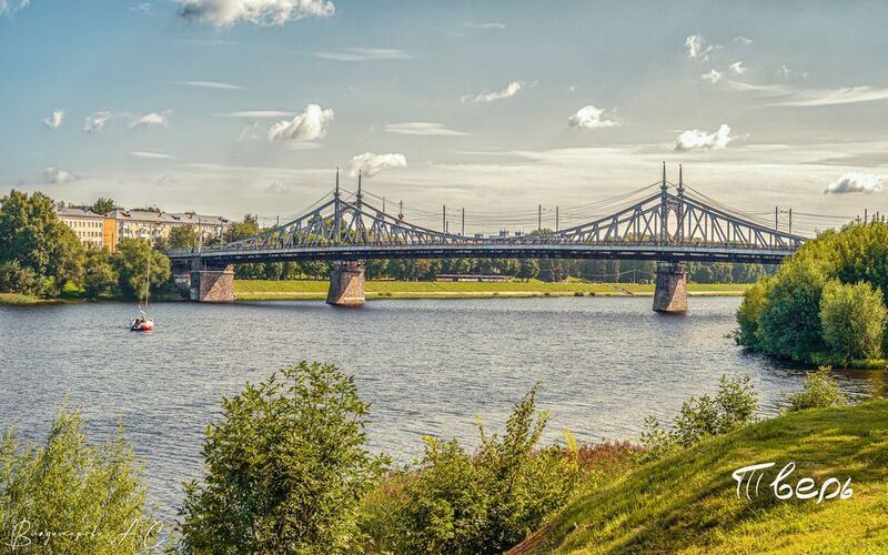 река, волга, староволжский, мост, тверь, яхта Течёт река Волга. фото превью