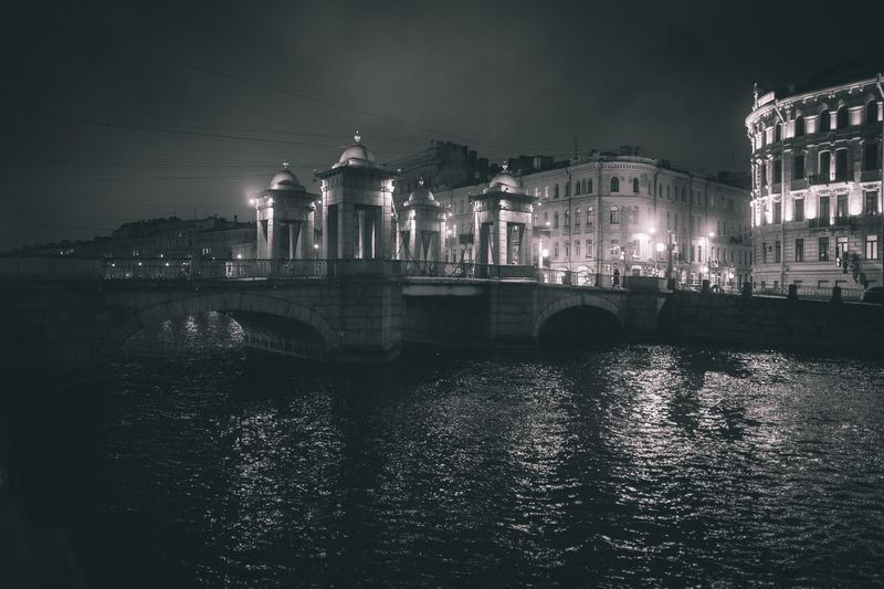 spb, blackandwhite, street, night, old, lights, architecture, leningrad, SPB NOIRE. фото превью