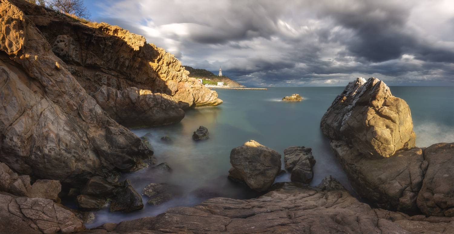крым, море, пейзаж, пано, панорамма, закат, тузлух, сырная скала, фототур, роман любимский, Любимский Роман