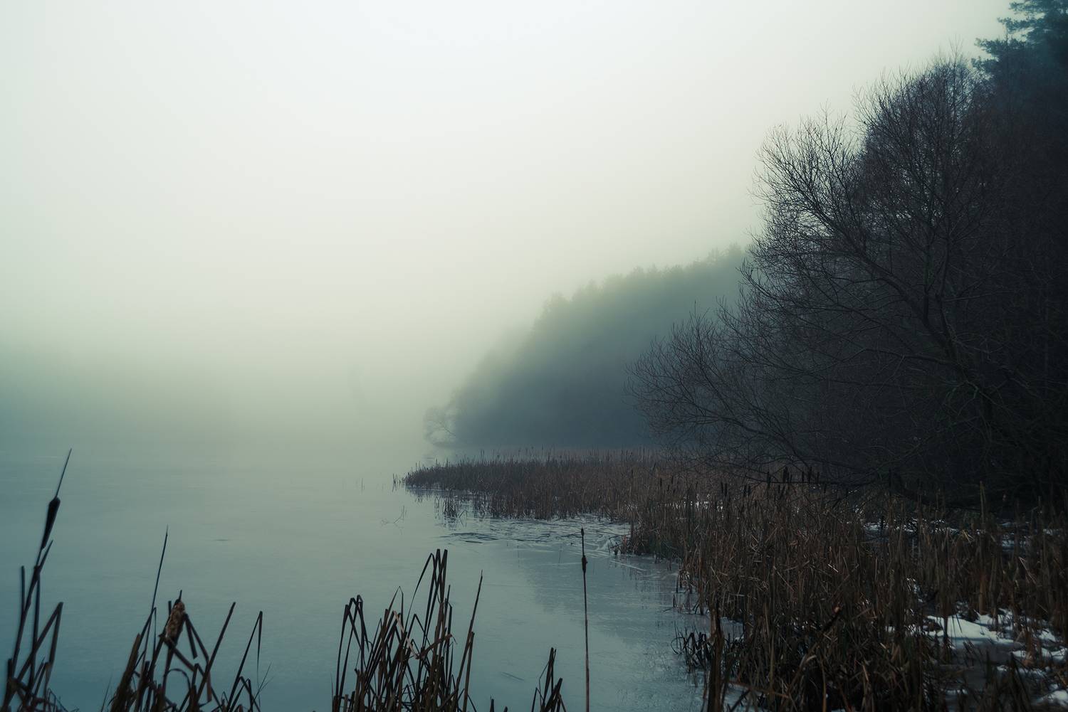 Пейзаж, туман, зима, лед, природа, атмосфера, мистика, Колесенко Иван