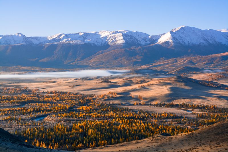 россия, горный алтай,осень,утро Утреннее пробуждение фото превью