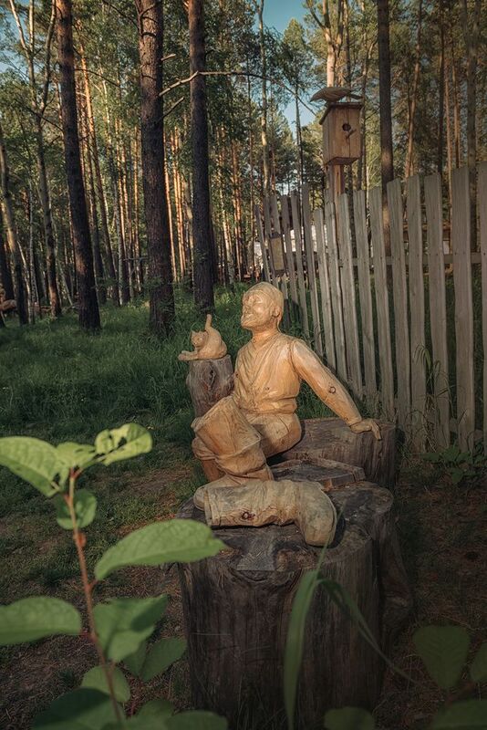 деревянное зодчество Философ и кот фото превью