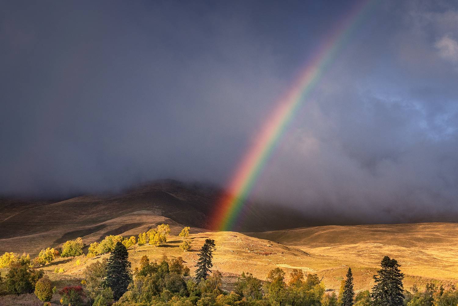 кавказ, кчр, горы, закат, радуга, Дмитрий Купрацевич