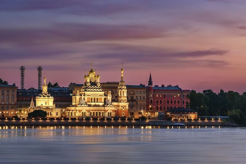санкт-петербург, питер, город, ночной город, рассвет, закат, белые ночи, нева, храм, architecture, архитектура Кусочек набережной фото превью