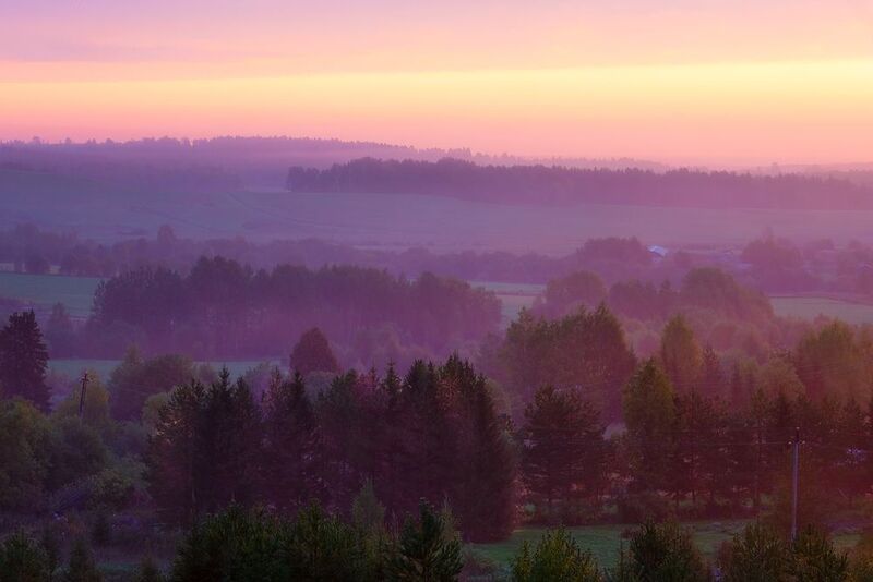 пежма, рассвет, туман Рассвет на пежемских холмах фото превью
