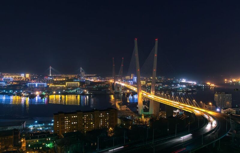 дальний восток, владивосток, мост, bridge, golden bridge, nightcity, ночной город Ночной мост фото превью