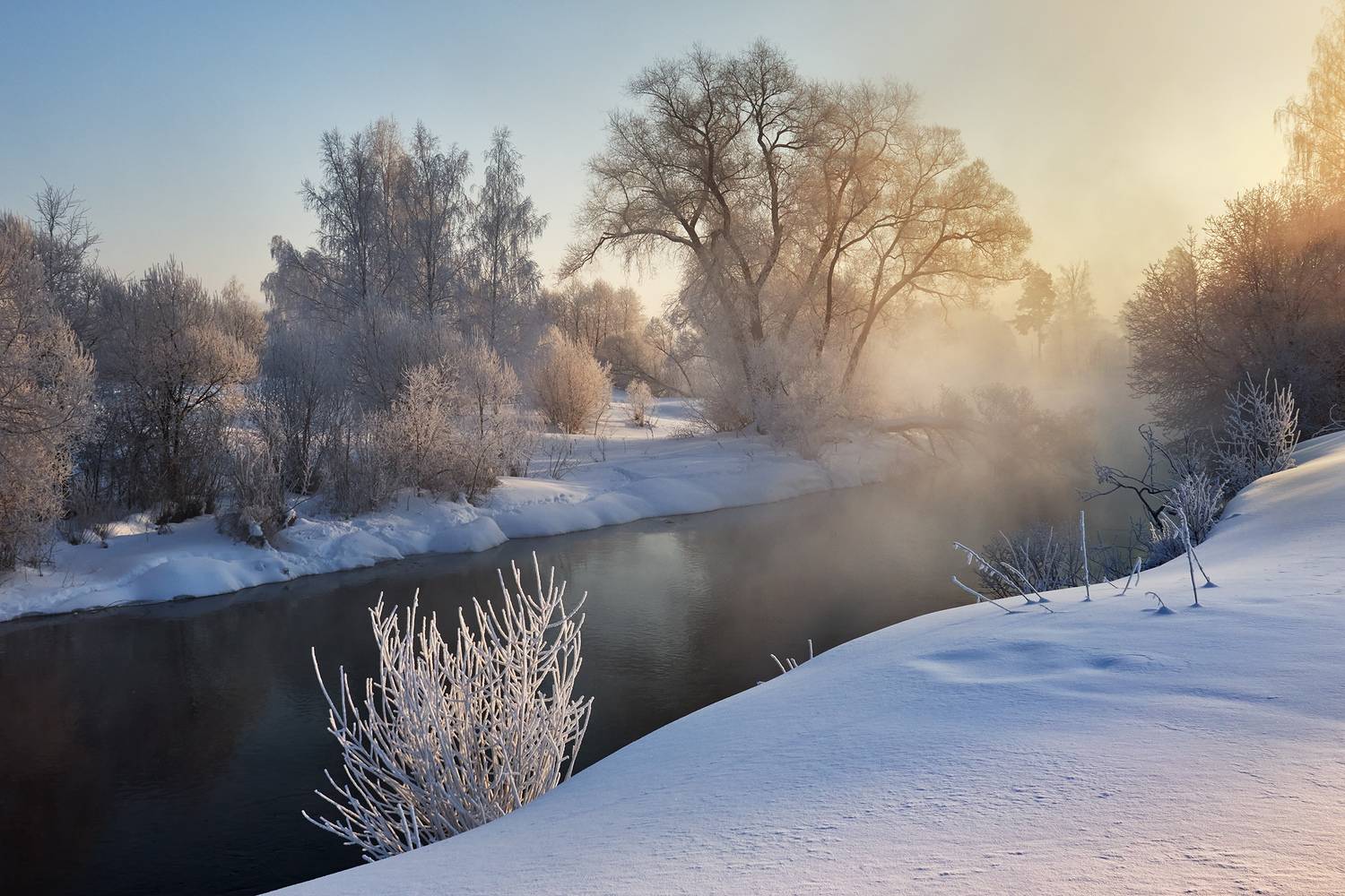 река истра, мороз, иней, Медведев Александр