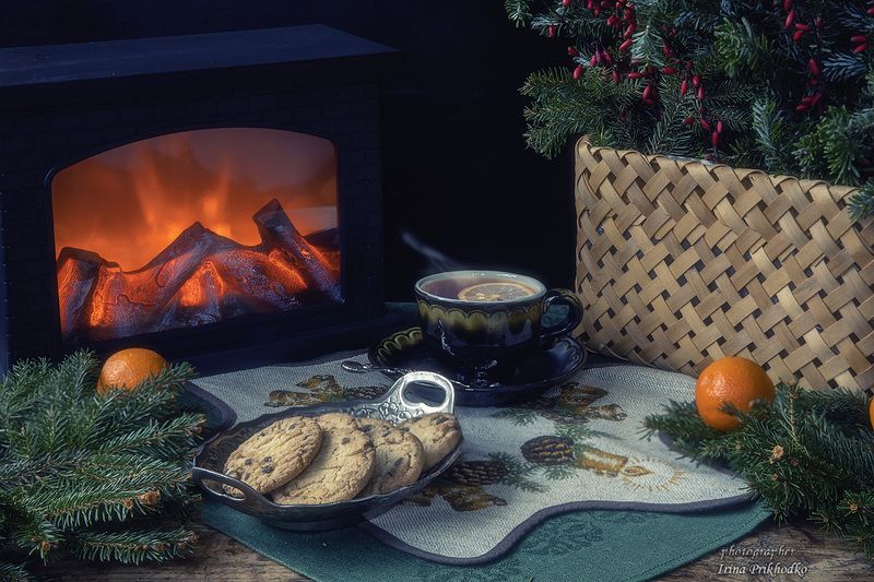 натюрморт, еда, праздники, зима,  Уютный зимний вечер фото превью