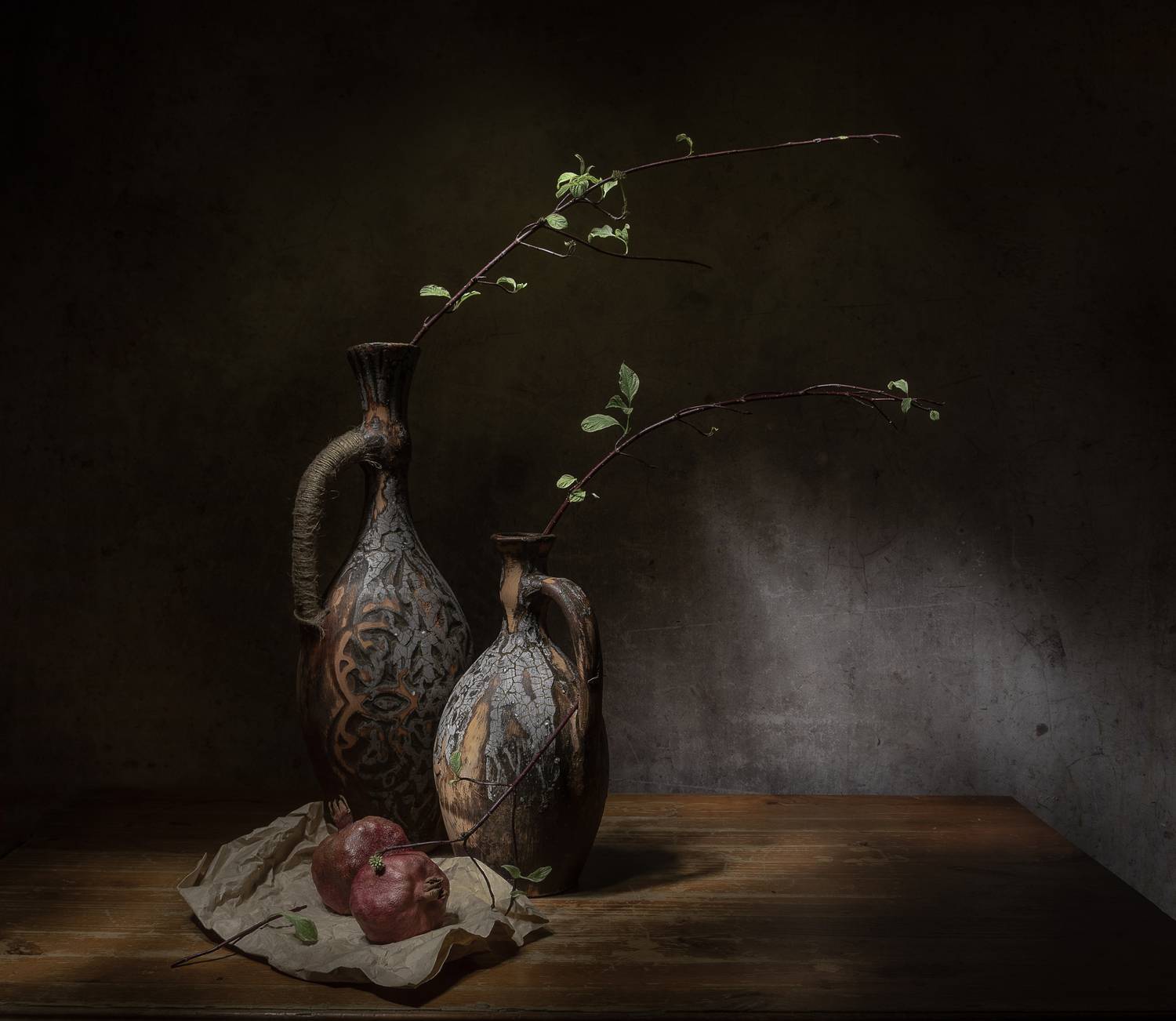 натюрморт, гранат, кувшин, ветки, Татьяна Феденкова