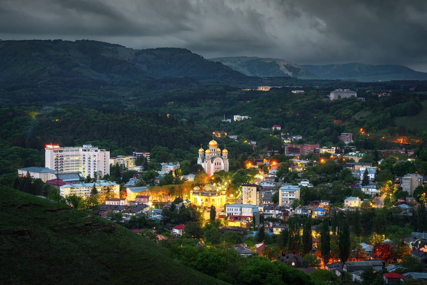 кавказ, кавказские минеральные воды, кмв, кисловодск, храм, мечеть, облака, архитектура, вечерний город, Zakharov Armen