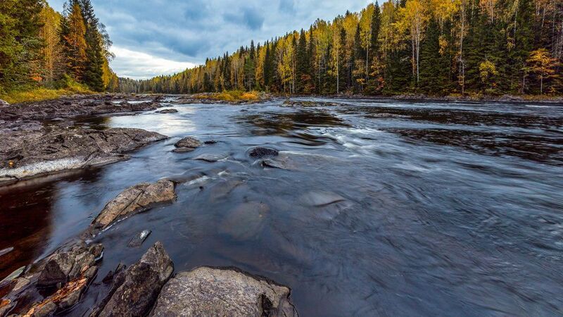 Осень на реке Янисйоки фото превью