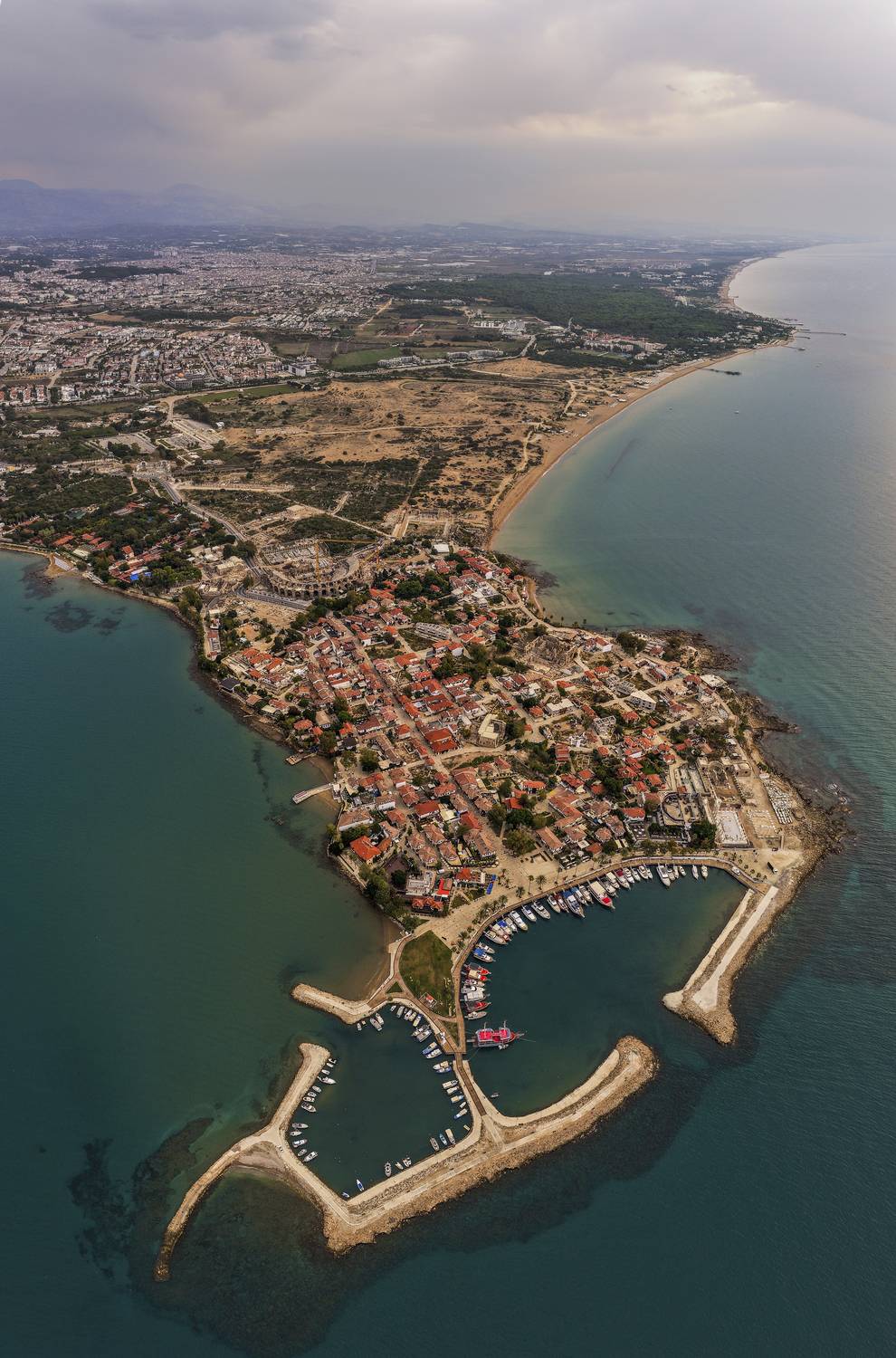 сиде, турция, аэросъемка, видсверху, средиземное море, Игорь Юркин