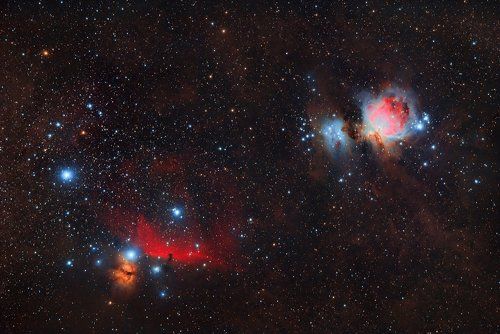 Альнилам, Альнитак , Пламенная, Конская голова, Бегущий человек, M43, M42..
