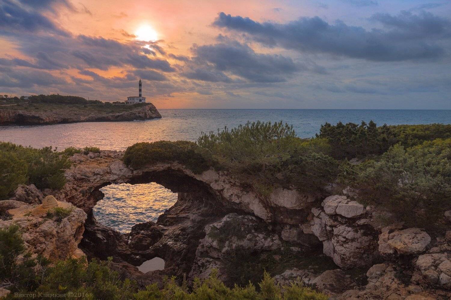 маяк, море, солнце, испания, майорка, mallorca, porto colom, spain, Виктор Климкин