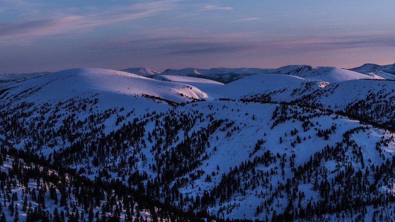 горы, природа, пейзаж, пик Черского, зима, снег, вечер, закат Снег. Вечер. Черский... фото превью