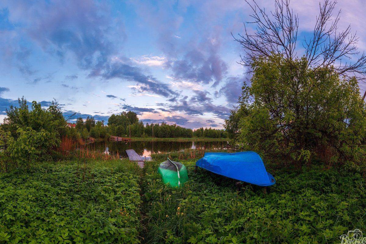 Лодка, Московская область, Мытищинский район, Пейзаж, Подмосковные вечера, Подмосковье, Юрьево, Юрьевский залив, Сергей Вьюнов