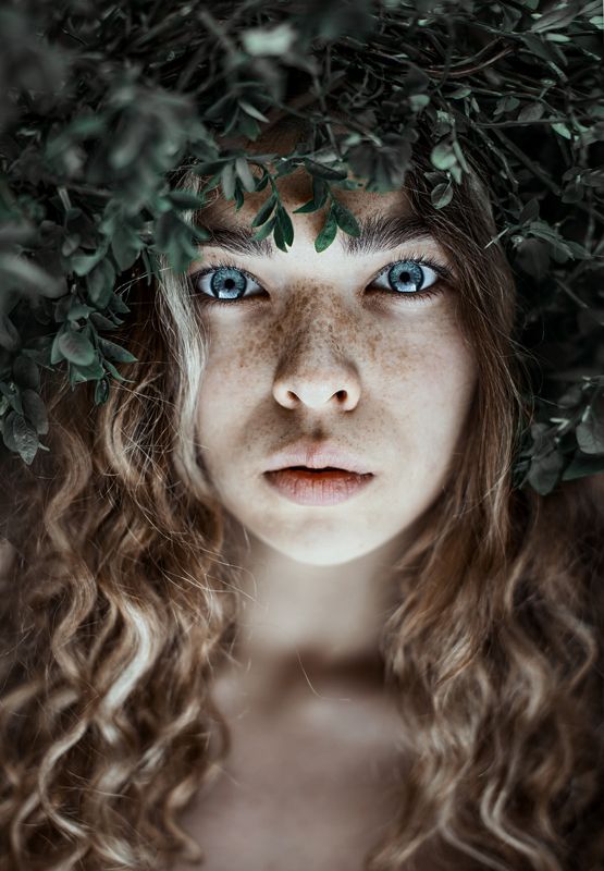 рыжая, веснушки, портрет, волосы, лицо, глаза  фото превью