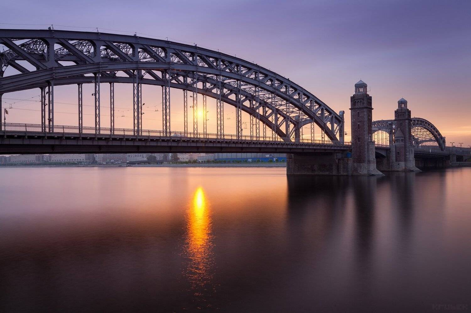 большеохтинский, мост, нева, рассвет, санкт-петербург, KrubeK