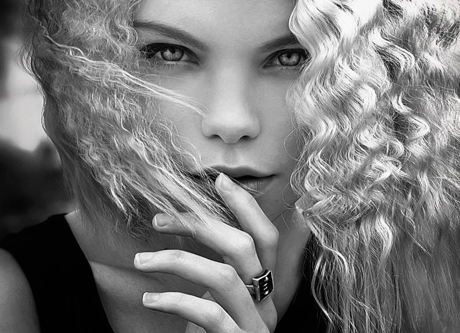 beauty, blond, emotion, eyes, face, female, girl, hair, model, photography, portrait, wind, Kerry Moore