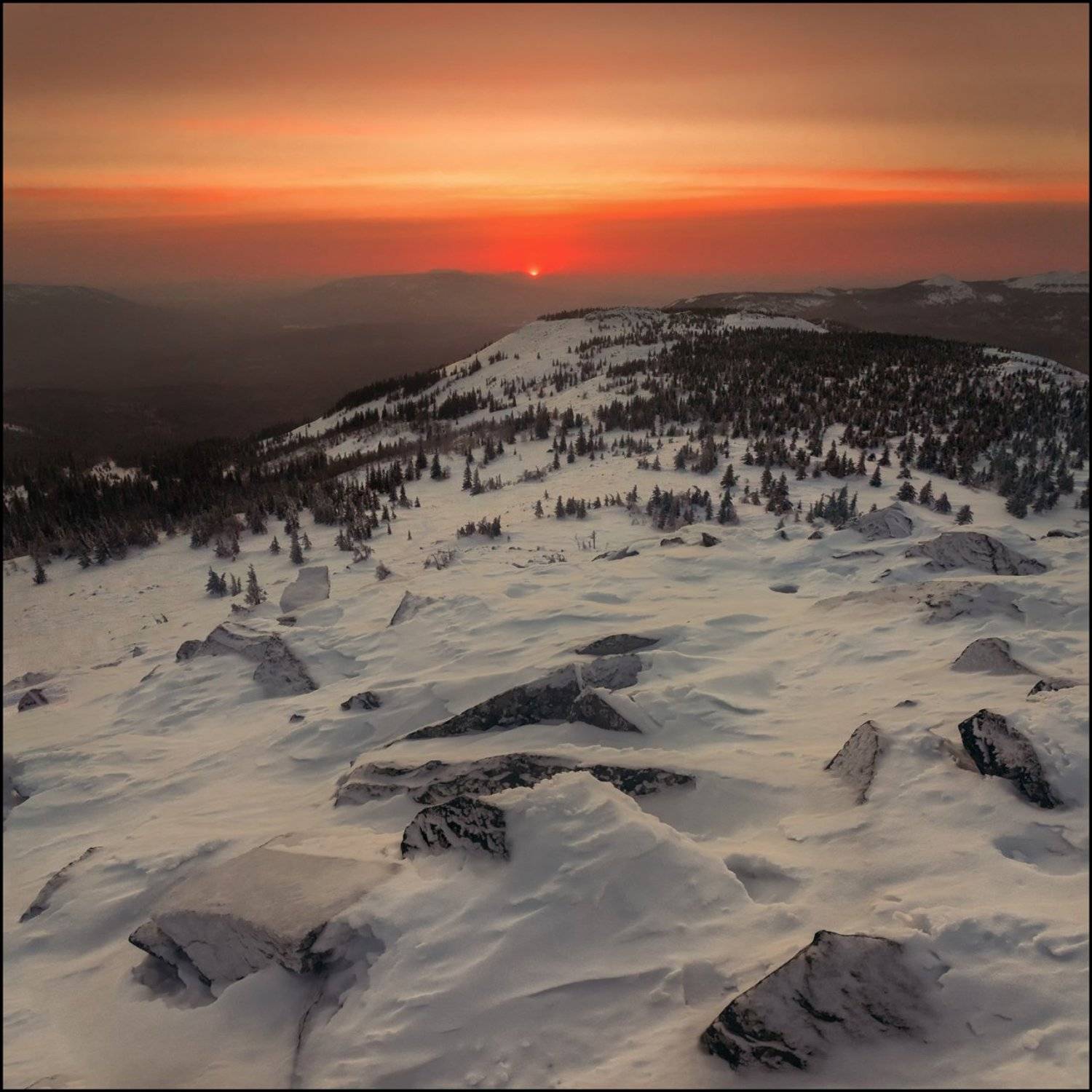 Горы, Закат, Урал, Илья Бисеров