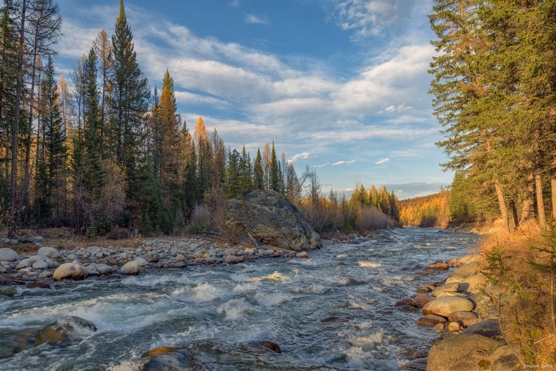 река кубадру, алтай, горный алтай, осень, природа Река Кубадру фото превью