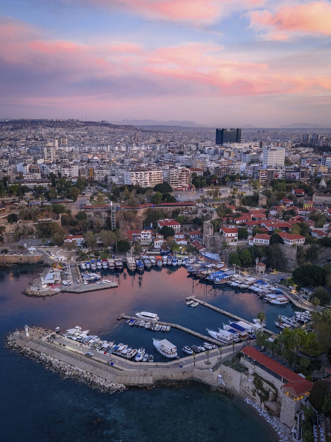 калеичи, старый город, антелья, турция, рассвет, видсверху, аэросъемка, Игорь Юркин