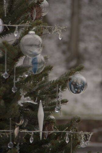 предновогодний город