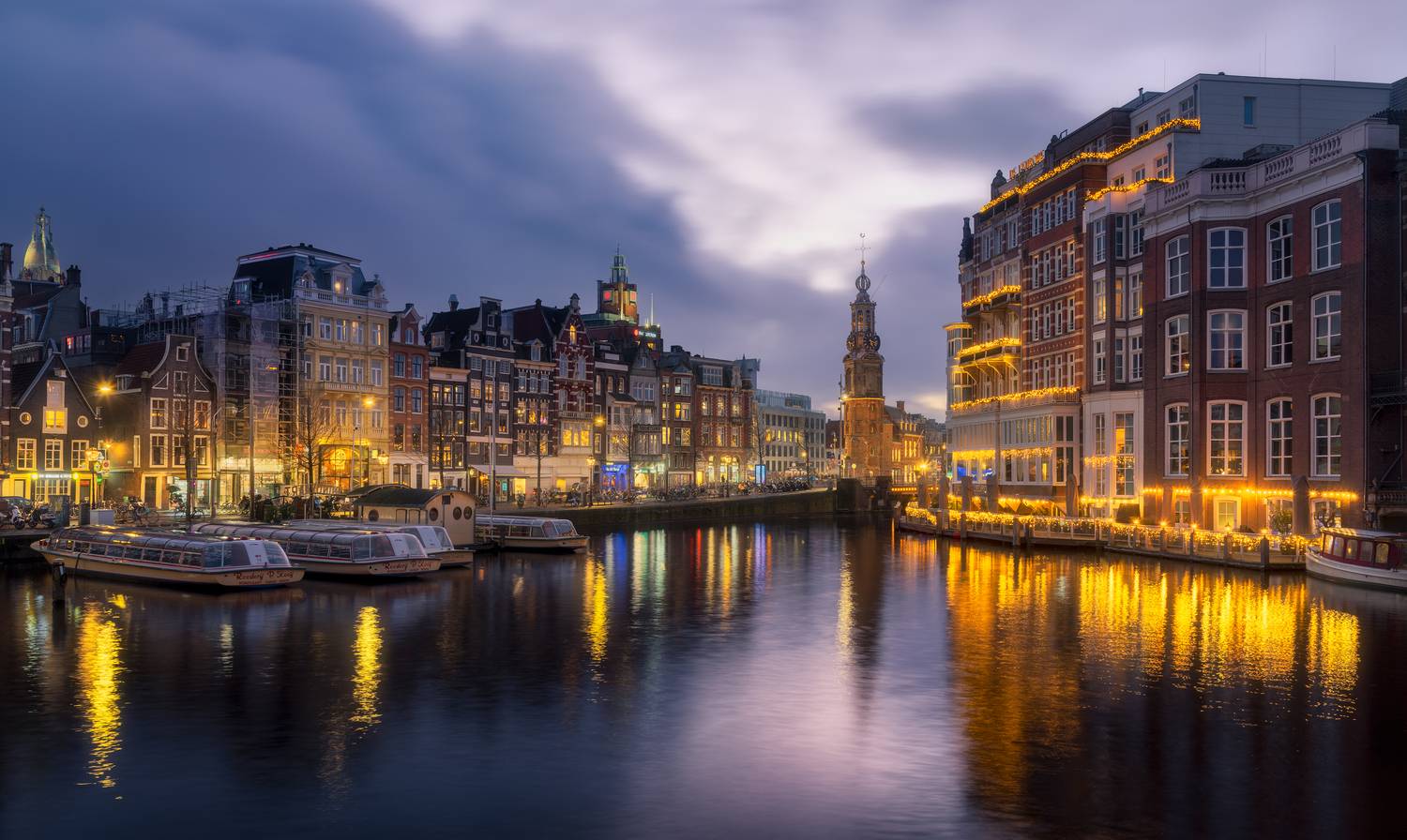 голландия, нидерланды, амстердам, зима, канал, закат, вечер, город, новый год, netherlands, holland, winter, amsterdam, water, morning, dusk, blue hour, canal, Эрнест Вахеди