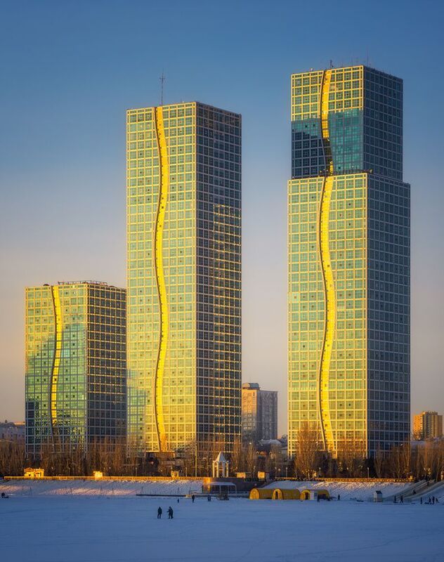 казахстан, астана, закат Золото Алатау фото превью