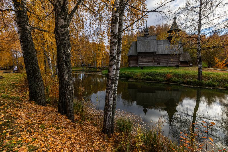 Кострома, осень, природа, архитектура, вечер, вода Осенние краски Костромской слободы фото превью