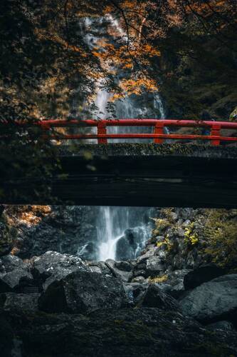 Mino Falls in Osaka in November.