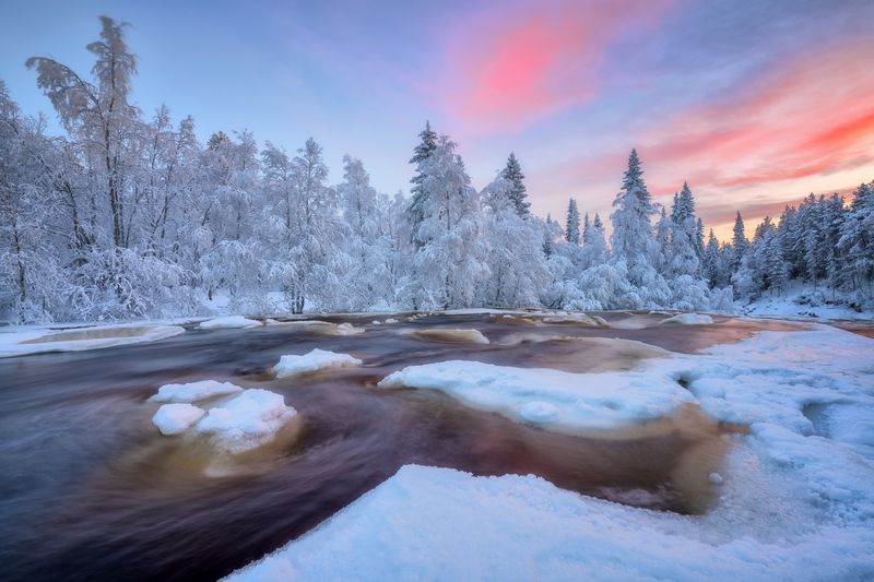 Ноябрь, речка и закат... фото превью