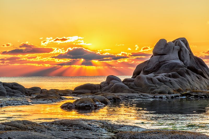 Рассвет на море фото превью