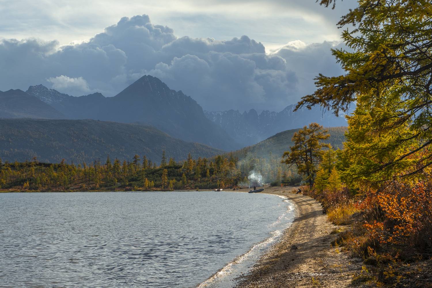озеро джека лондона,коса биологов,колыма,осень,горы, Георгий Башкин