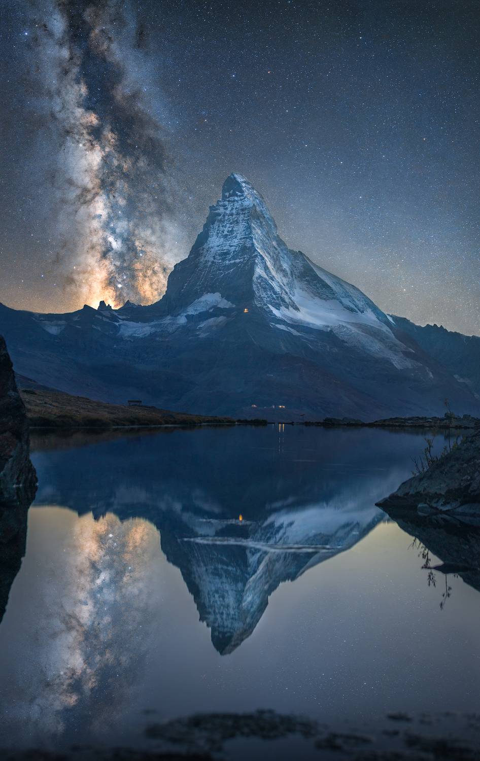 Landscape, night, milky way, Switzerland, swiss, alps, Matterhorn , Lukas Trixl