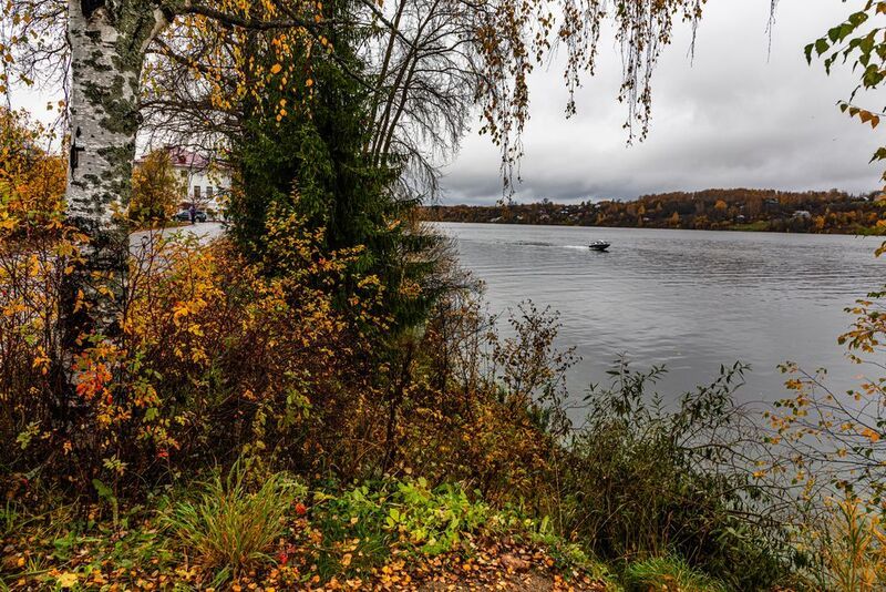 Волга, Плес, река, катер, осень,   фото превью
