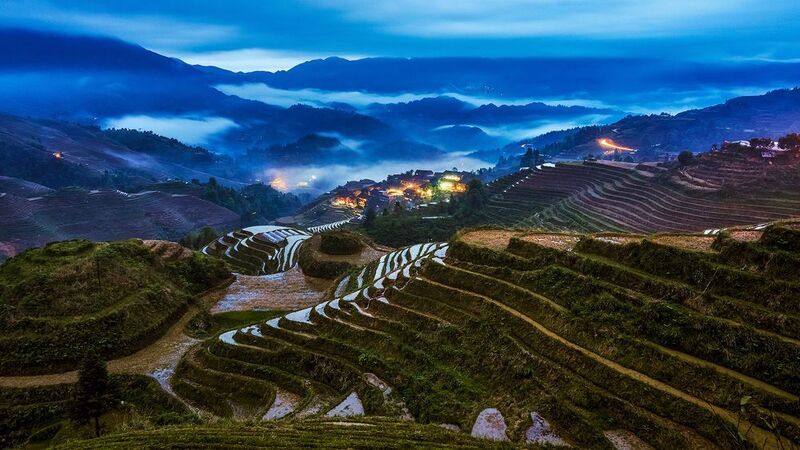 Вечерние террасы Лунцзи фото превью