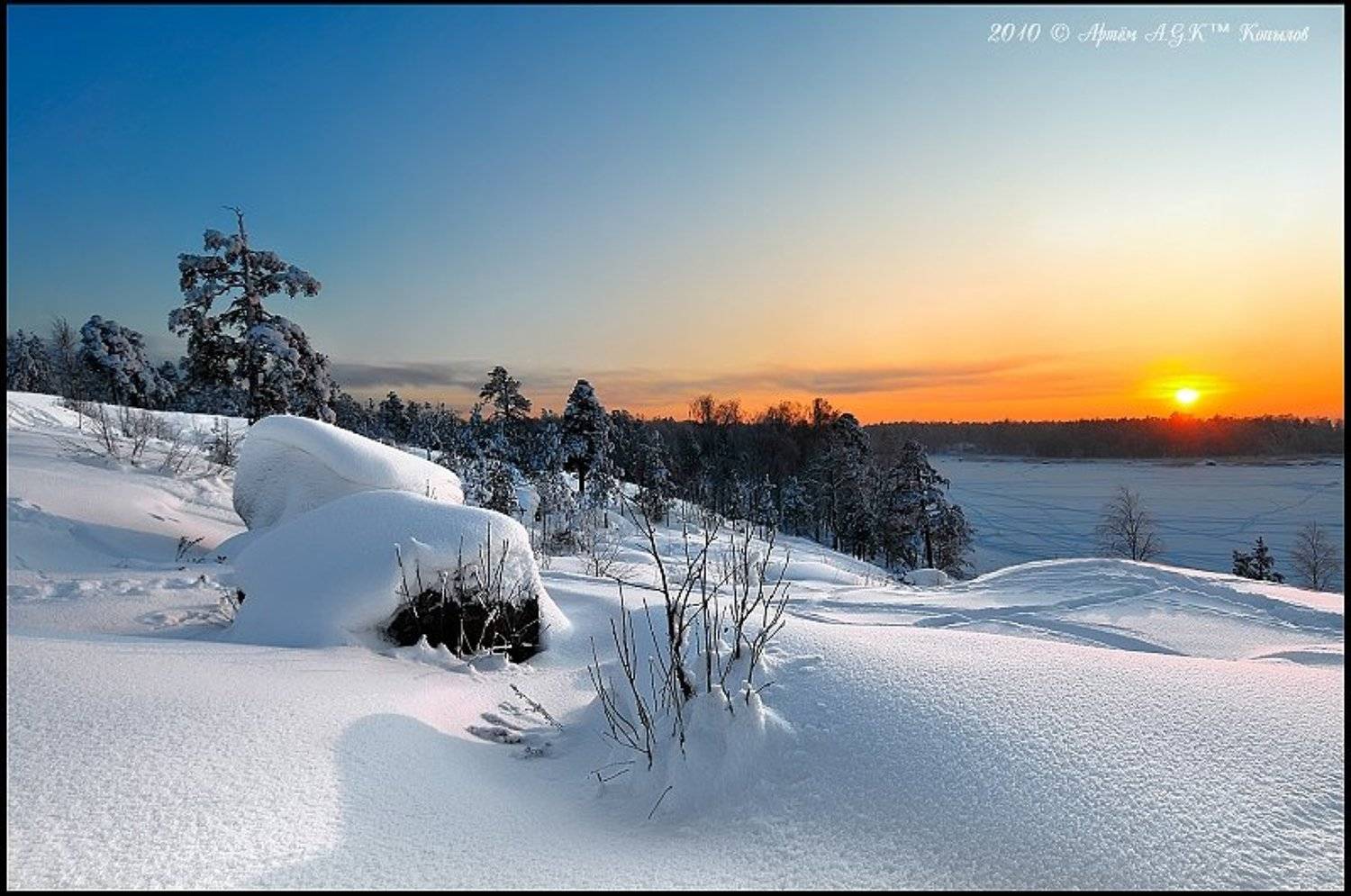 suomi, lapland, finland, суоми, лапландия, финляндия, мороз, закат, Артём A.G.K&trade; Копылов