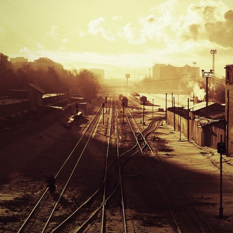 рельсы, поезд, зима, день, москва, россия Зимний пейзаж фото превью