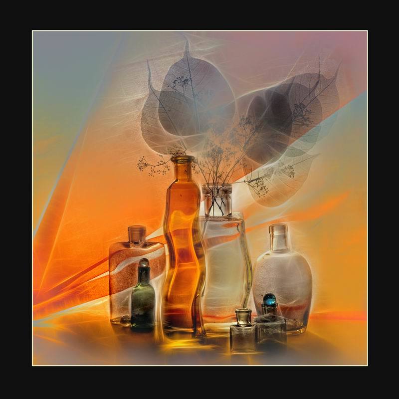 стекло и листья фото превью