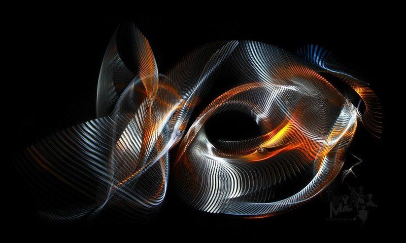 светографика, витые сдвиги, графика, портрет, история, сюжет, предметы Пернатая любовь..  (Светографика - Витые сдвиги 2009 ) фото превью