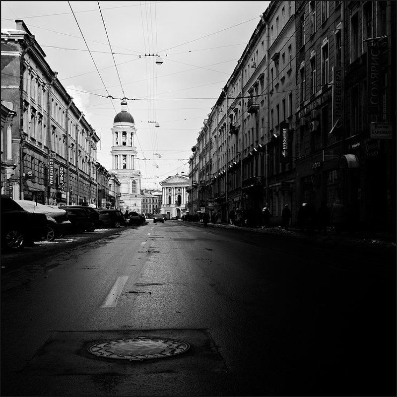 петербург, центр, загородный, владимирский собор, колокольня, квадрат, квадратура, люк, чб Про мой Петербург фото превью