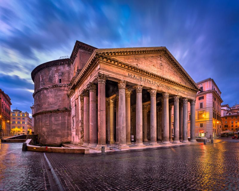 ancient, antique, archeology, architecture, blue, church, city, cityscape, cloud, column, culture, dawn, dome, electric, empire, europe, european, historic, history, illuminated, italia, italian, italy, landmark, latin, lights, monument, morning, night, o Pantheon in Rome фото превью