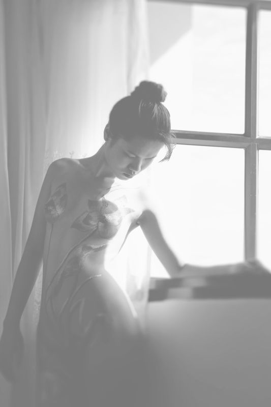 sun, girl, flower  lotus  фото превью