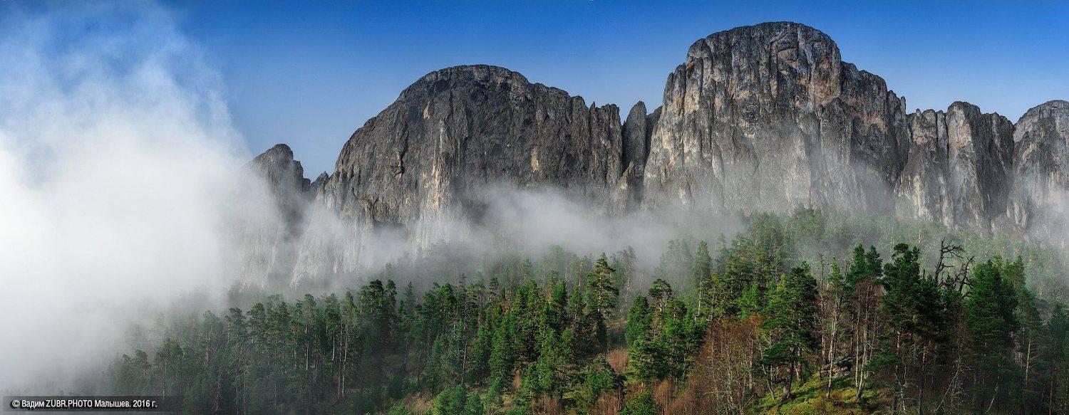 Zubr.photo, Горы, Кавказ, Лес, Панорама, Туман, Тхач, Вадим ZUBR Малышев