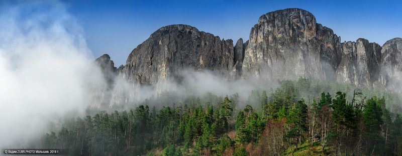 Zubr.photo, Горы, Кавказ, Лес, Панорама, Туман, Тхач Эпоха холодных дождей фото превью