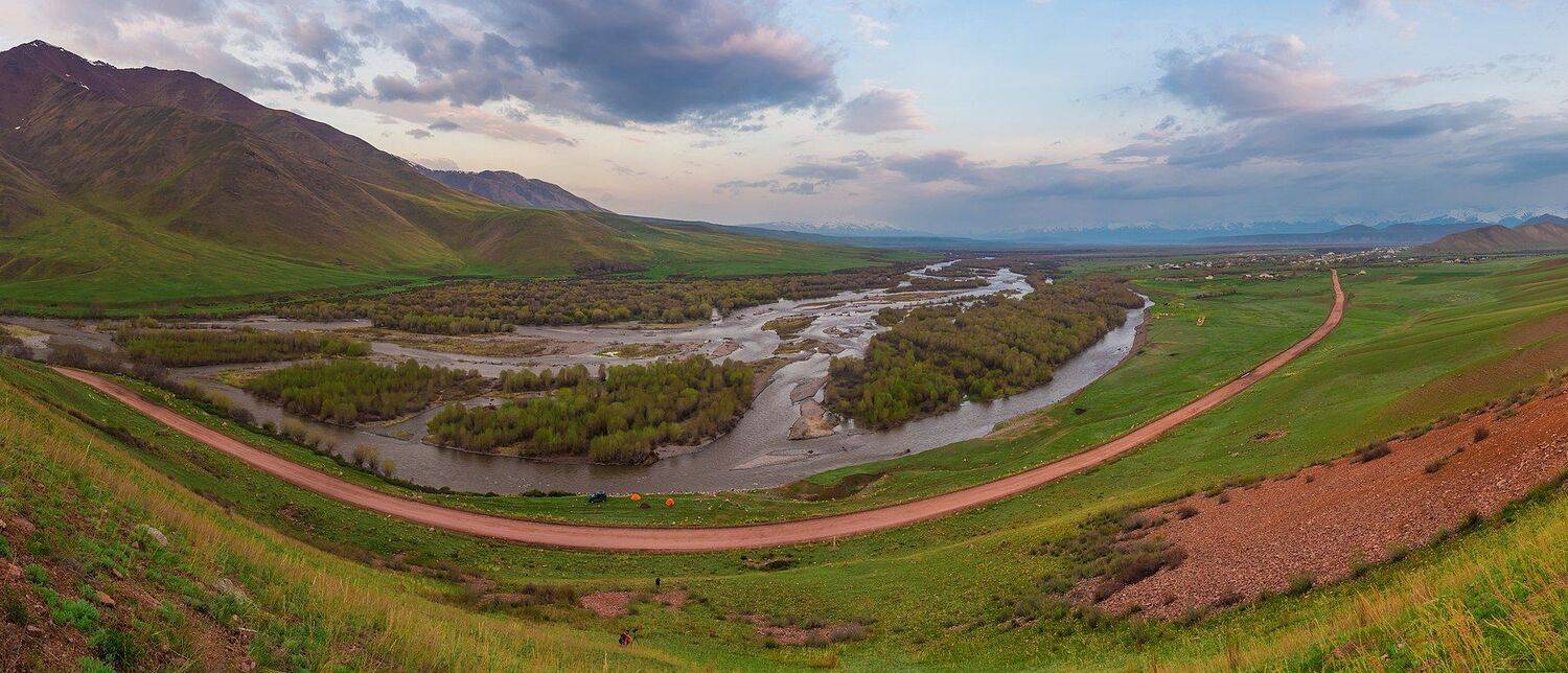 киргизия, кара-балта, панорама, весна, тянь-шань, рассвет, Кирилл Уютнов