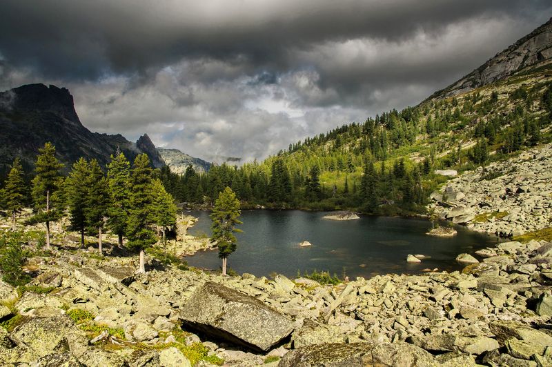 вечер на  озере фото превью